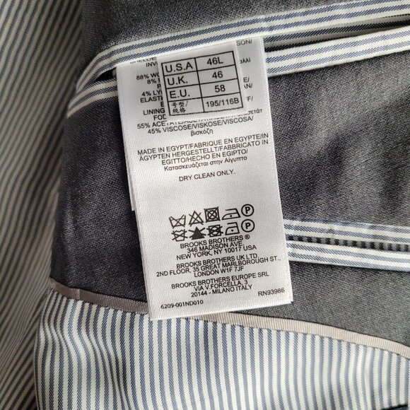 Brooks Brothers Mens Explorer Regent Fit Wool Blazer Gray sz 46L 2 Button Front - Picture 3 of 11